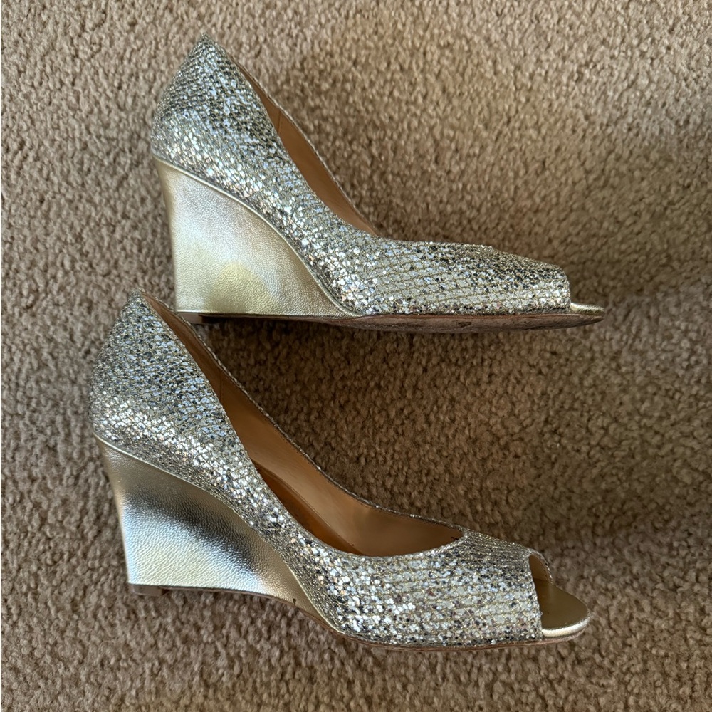 Badgley Mischka Gold Wedges